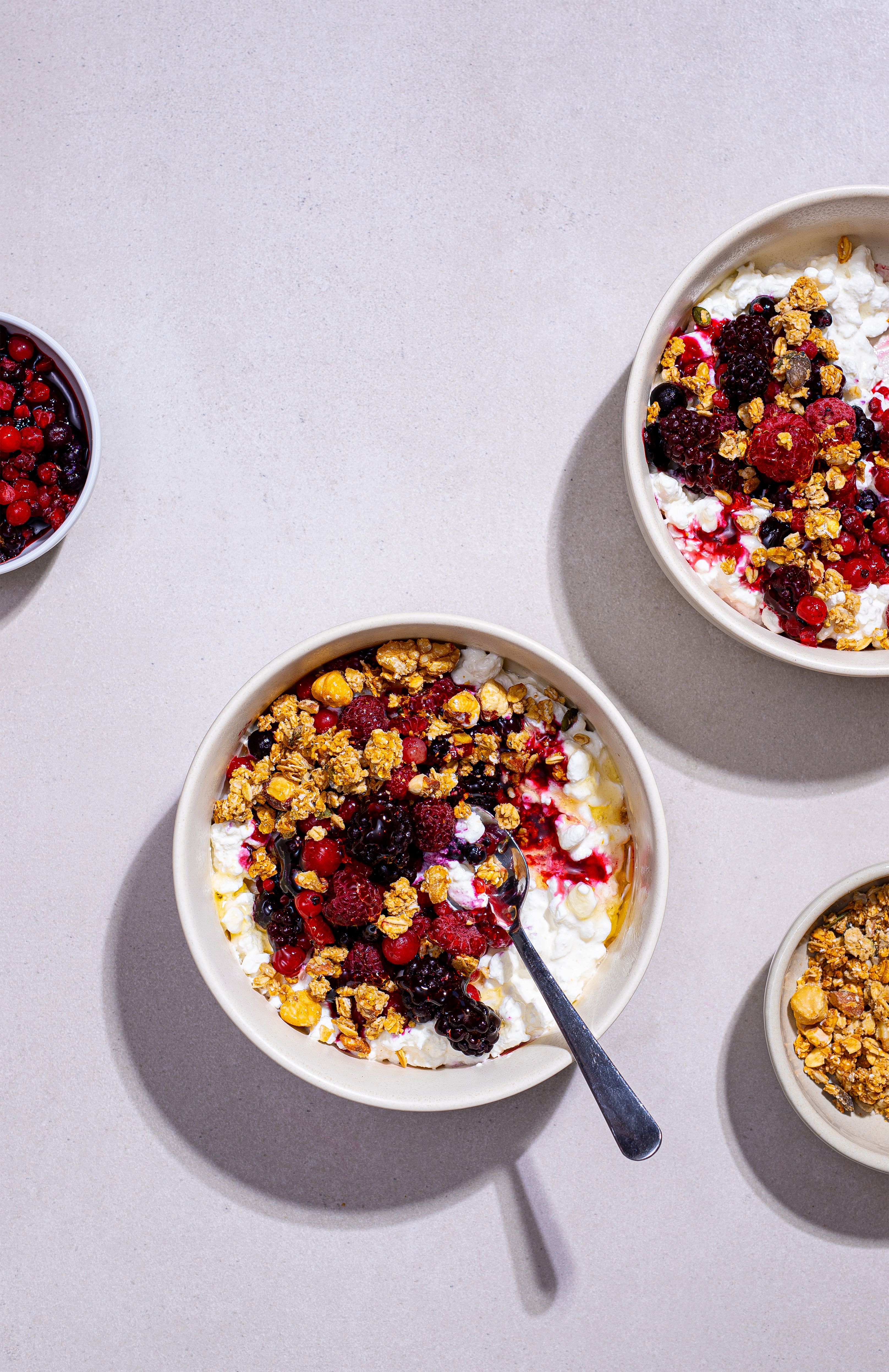 Frokostbolle med cottage cheese