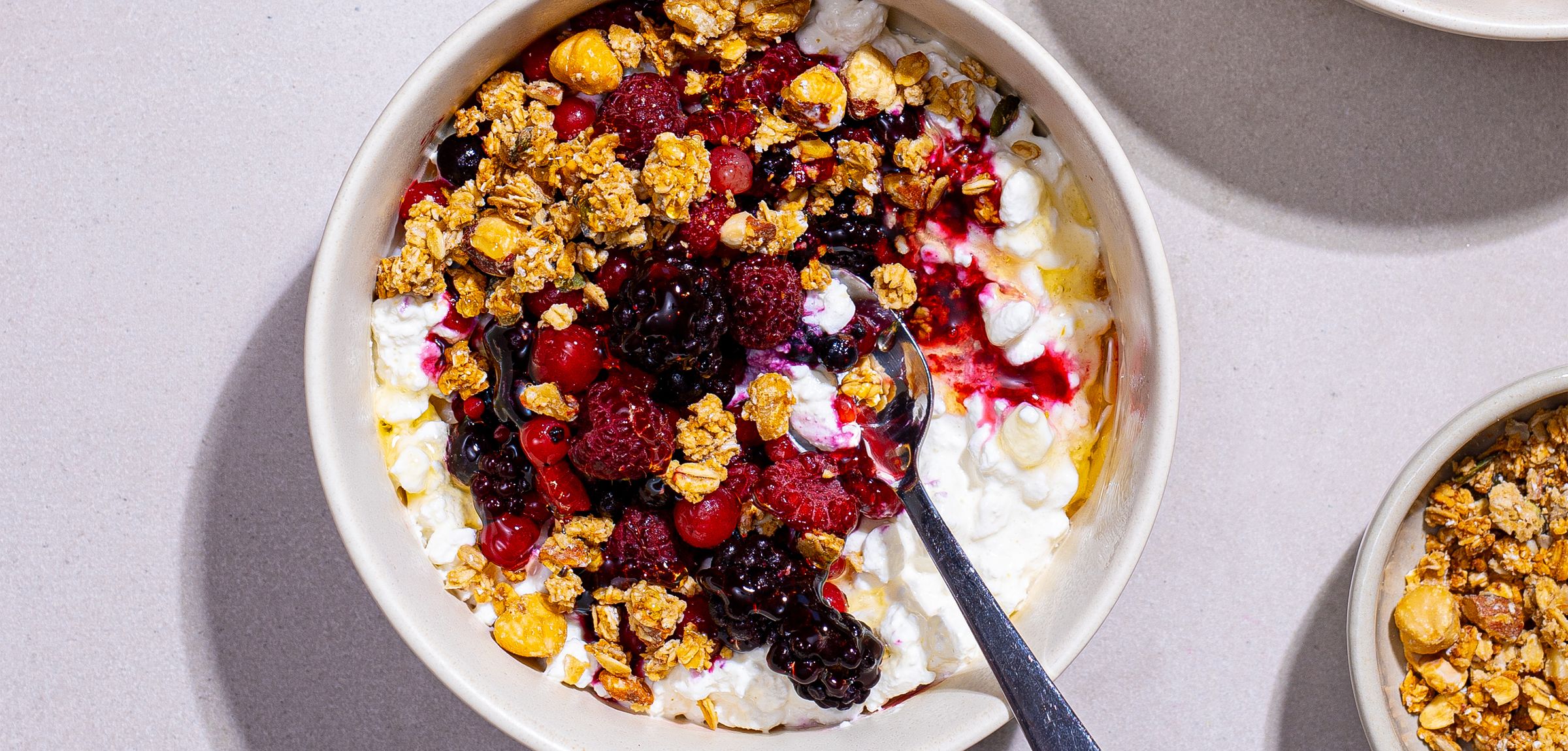 Frokostbolle med cottage cheese