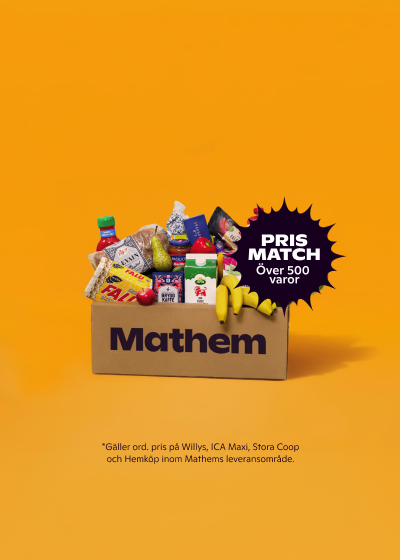 På bilden syns en mathemlåda mot en orange bakgrund, med texten "Prismatch" i ett svart emblem