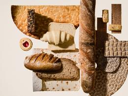 På bilden syns flera olika brödsorter mot en ljus beige bakgrund