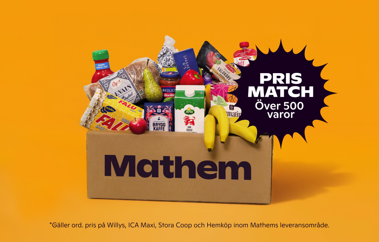 På bilden syns en mathemlåda mot en orange bakgrund, med texten "Prismatch" i ett svart emblem