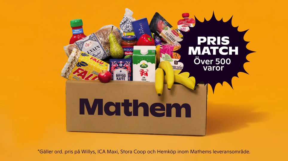 På bilden syns en mathemlåda mot en orange bakgrund, med texten "Prismatch" i ett svart emblem