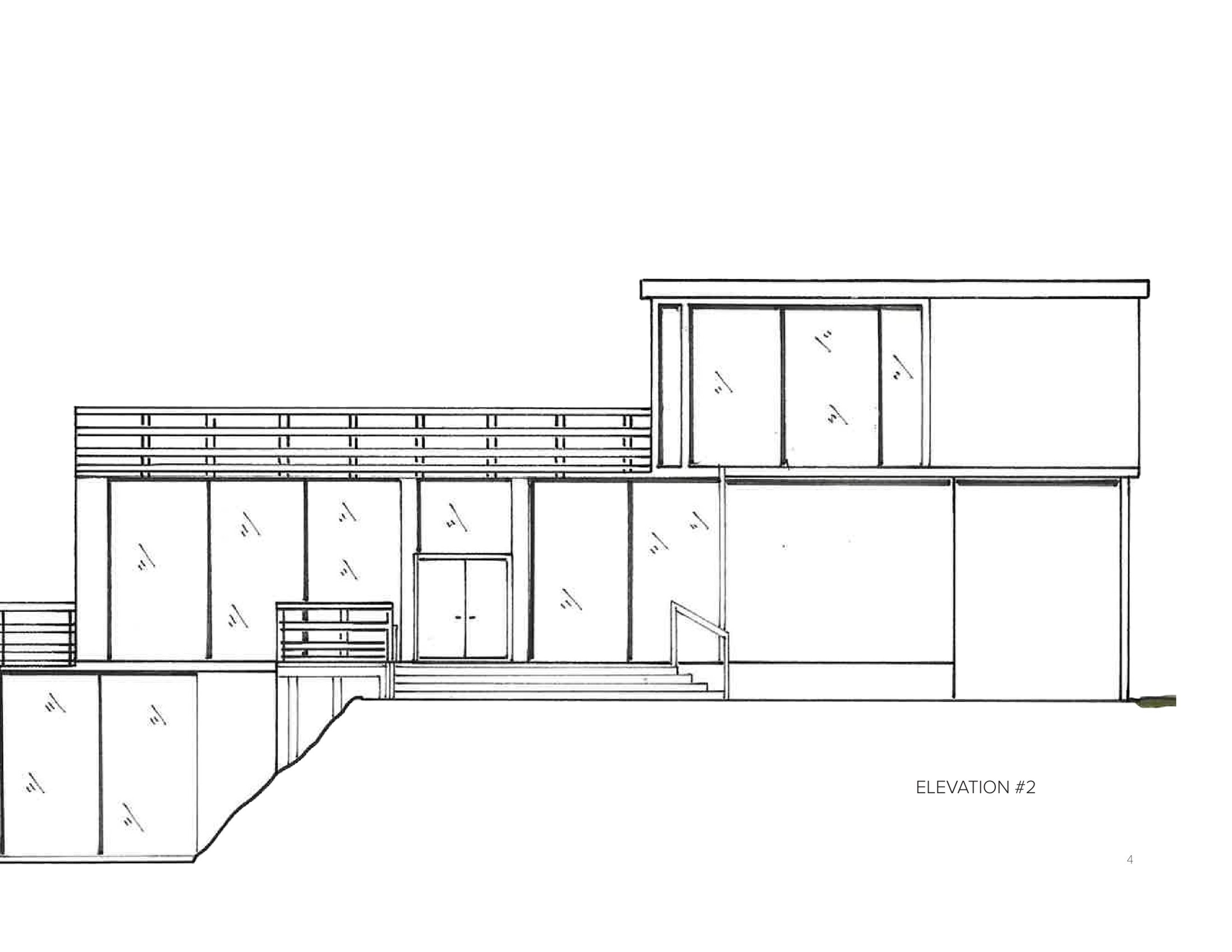 Fishbowl alternate elevation showing horizontal facade composition