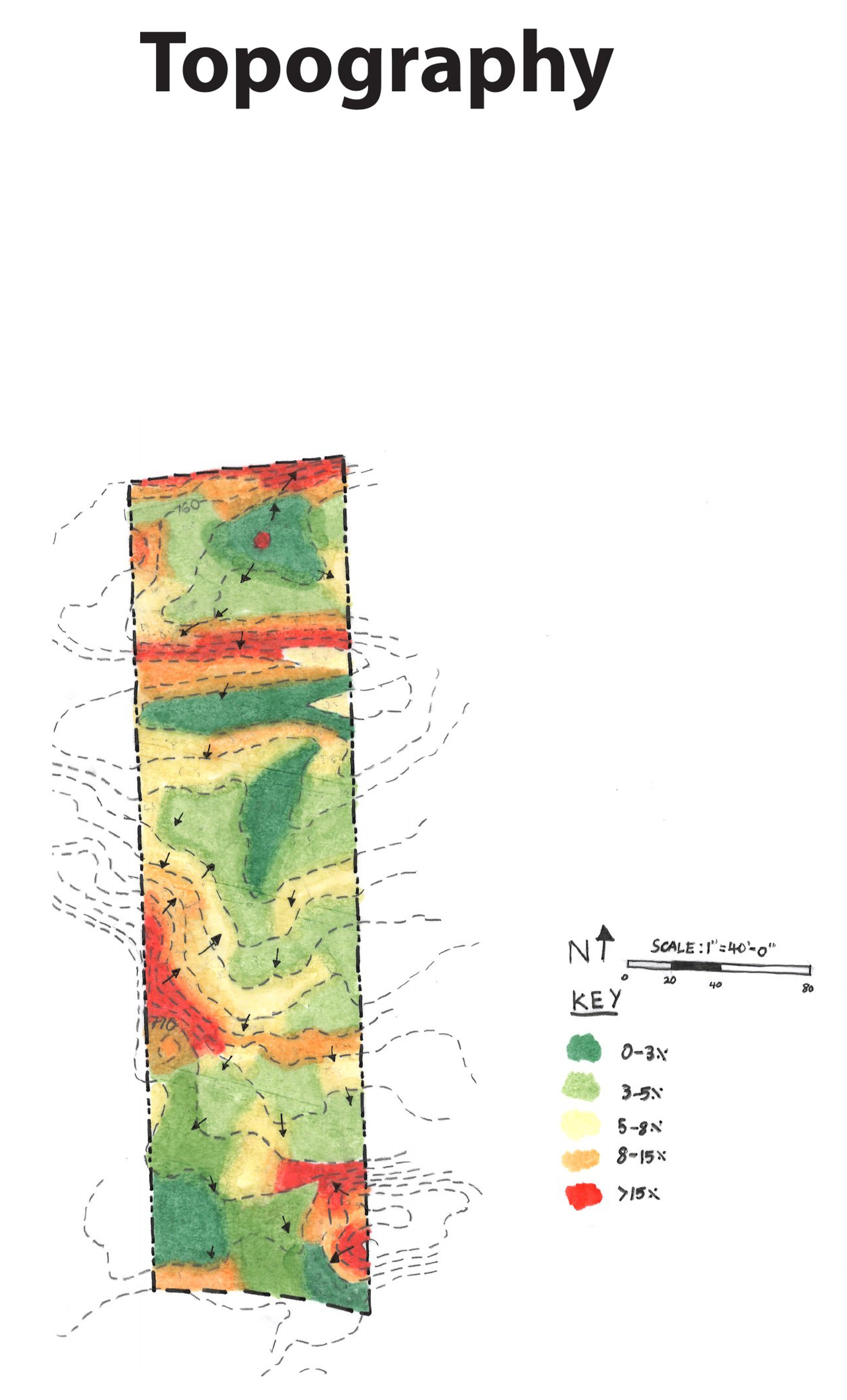 Topography analysis showing slope contours and elevation changes for the Hale Dr site