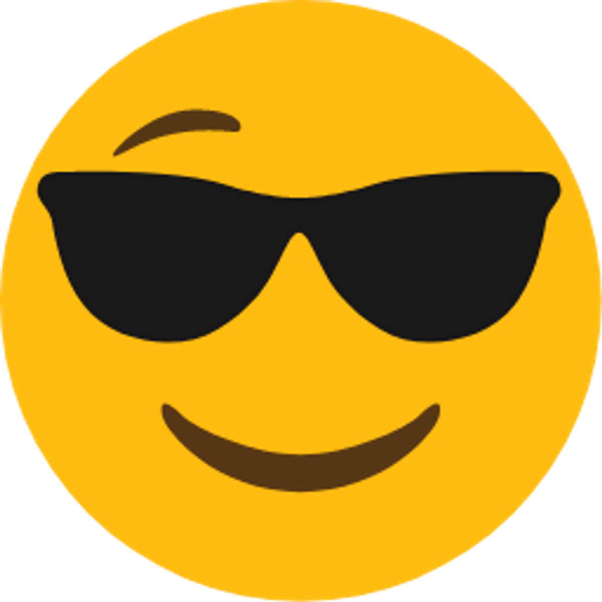 A happy emoji wearing shades