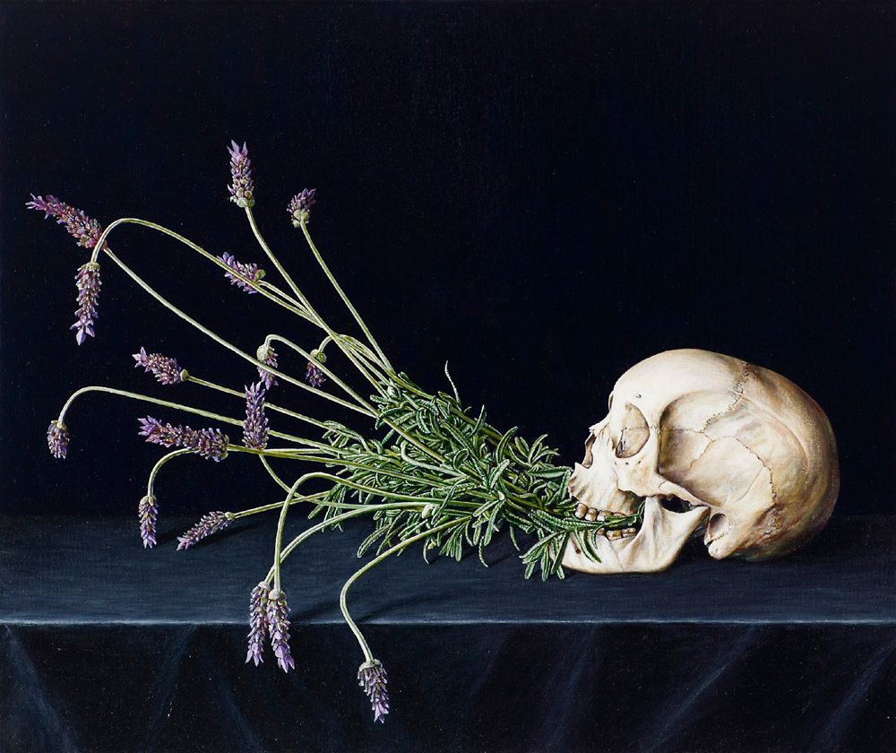 Vanitas Still Life with Lavender