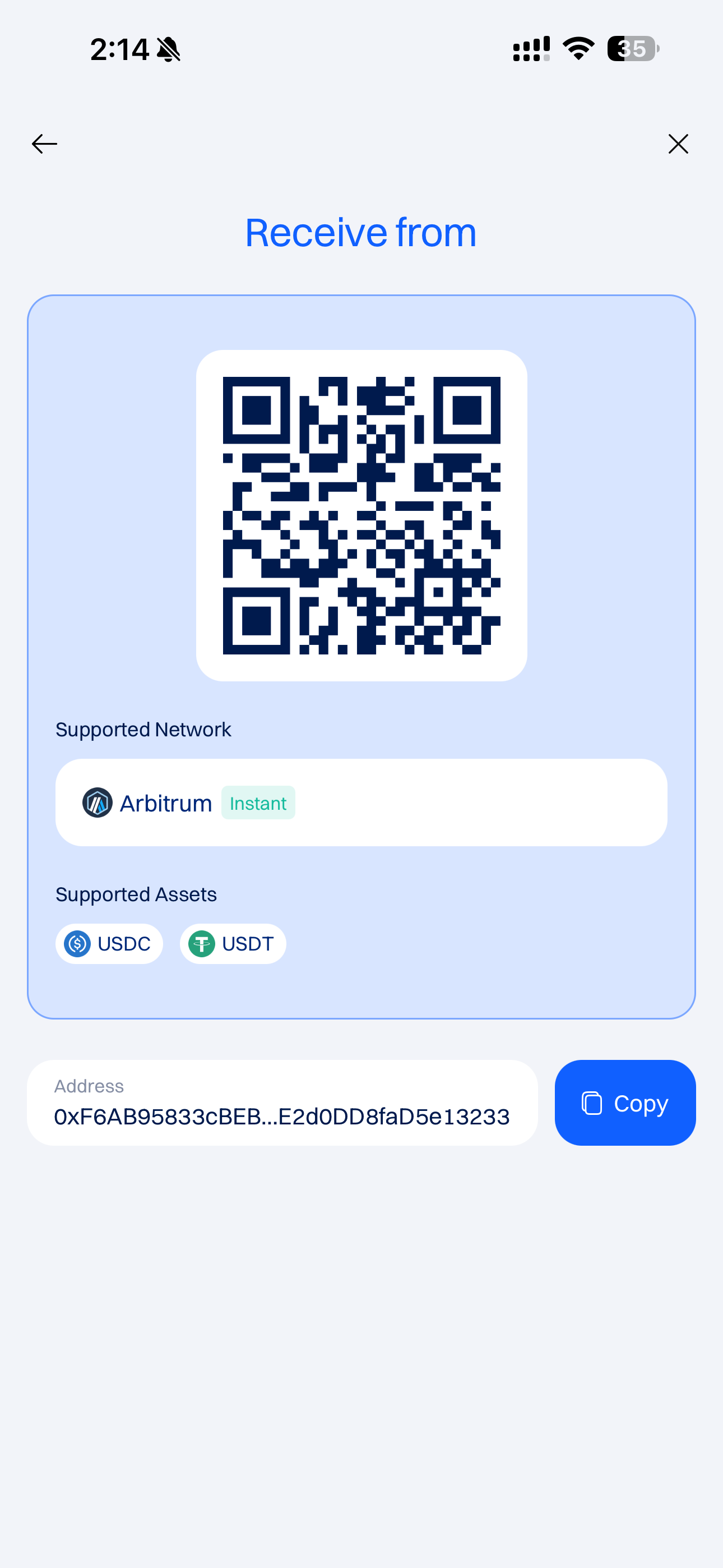 SuperCash - Deposit Crypto Screen | Scan QR & Pay with Crypto
