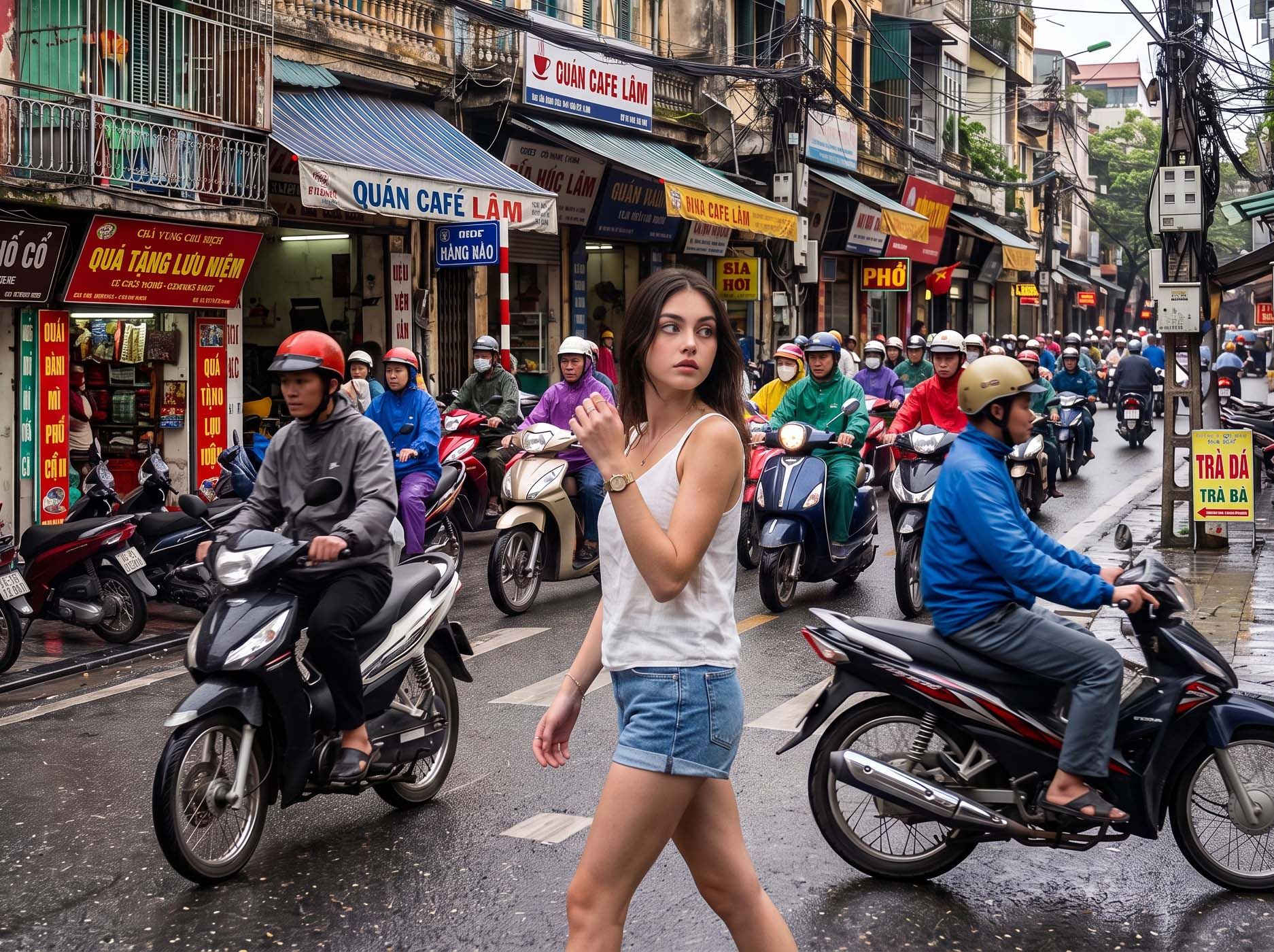 Cross a busy street in Hanoi - Top 5 Crazy things to do in Vietnam - SuperCash