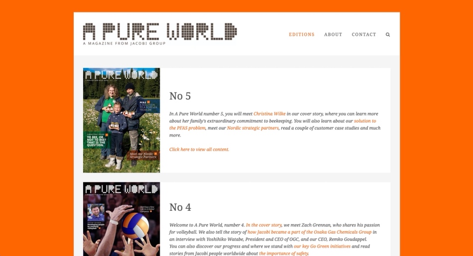 Jacobi Pureworld magazine website