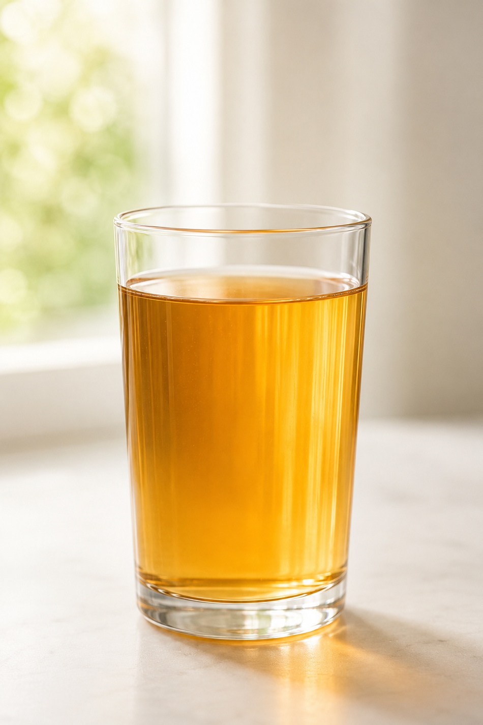 A glass of apple juice