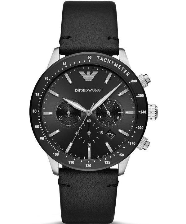 Montre Emporio Armani AR11243 Homme – Chronographe Noir Cuir Élégant