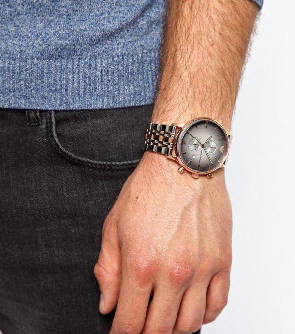 Montre Emporio Armani AR1721 Homme – Chronographe Acier Bicolore Gold Élégant