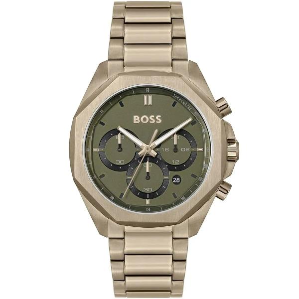 Montre Hugo Boss 1514019 Homme – Chronographe Vert Olive Acier Doré Élégant