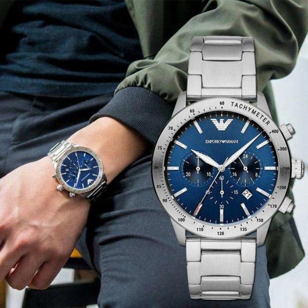 Montre Emporio Armani AR11306 Homme – Chronographe Acier Cadran Bleu Élégant