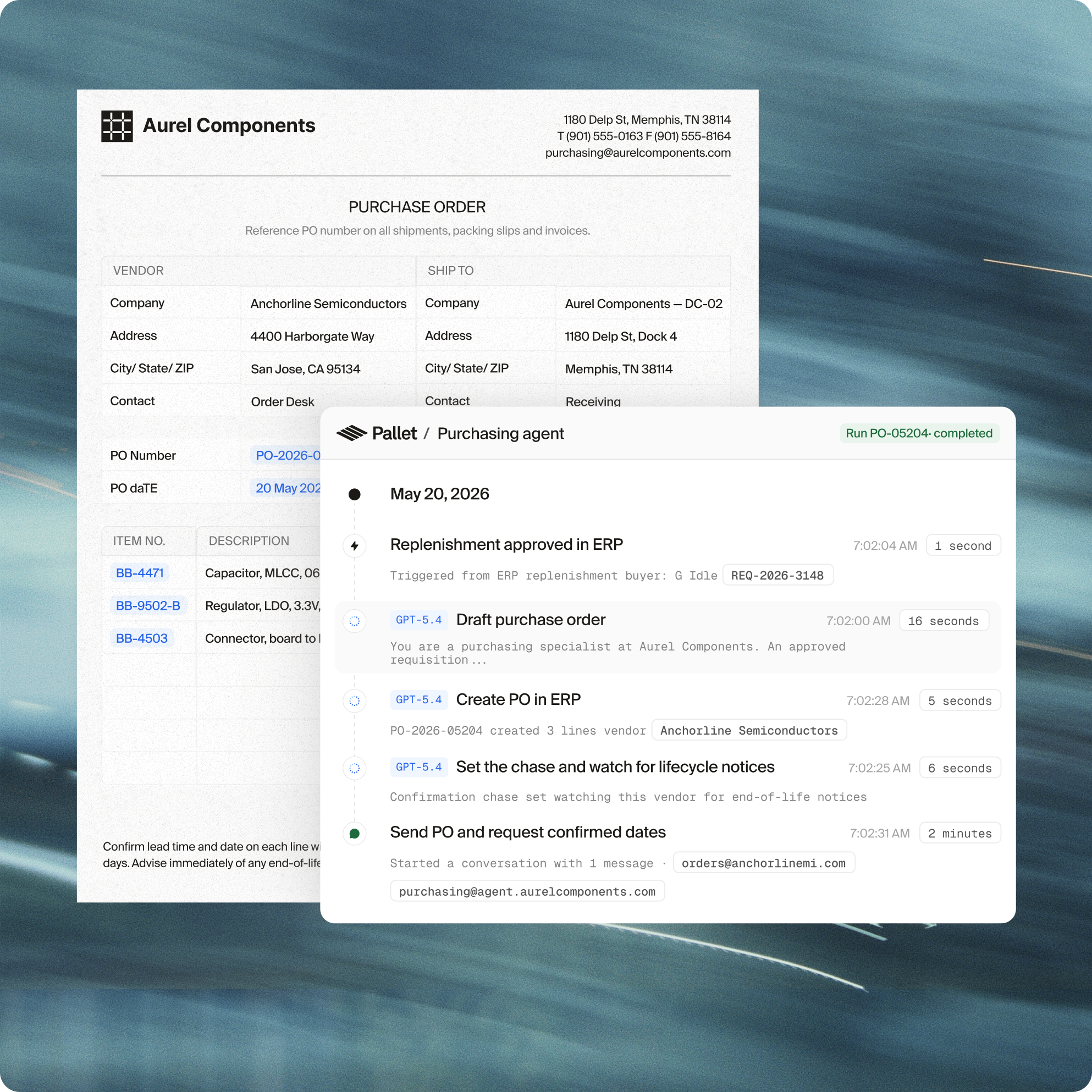 Electronics sourcing & suppliers automation workflow