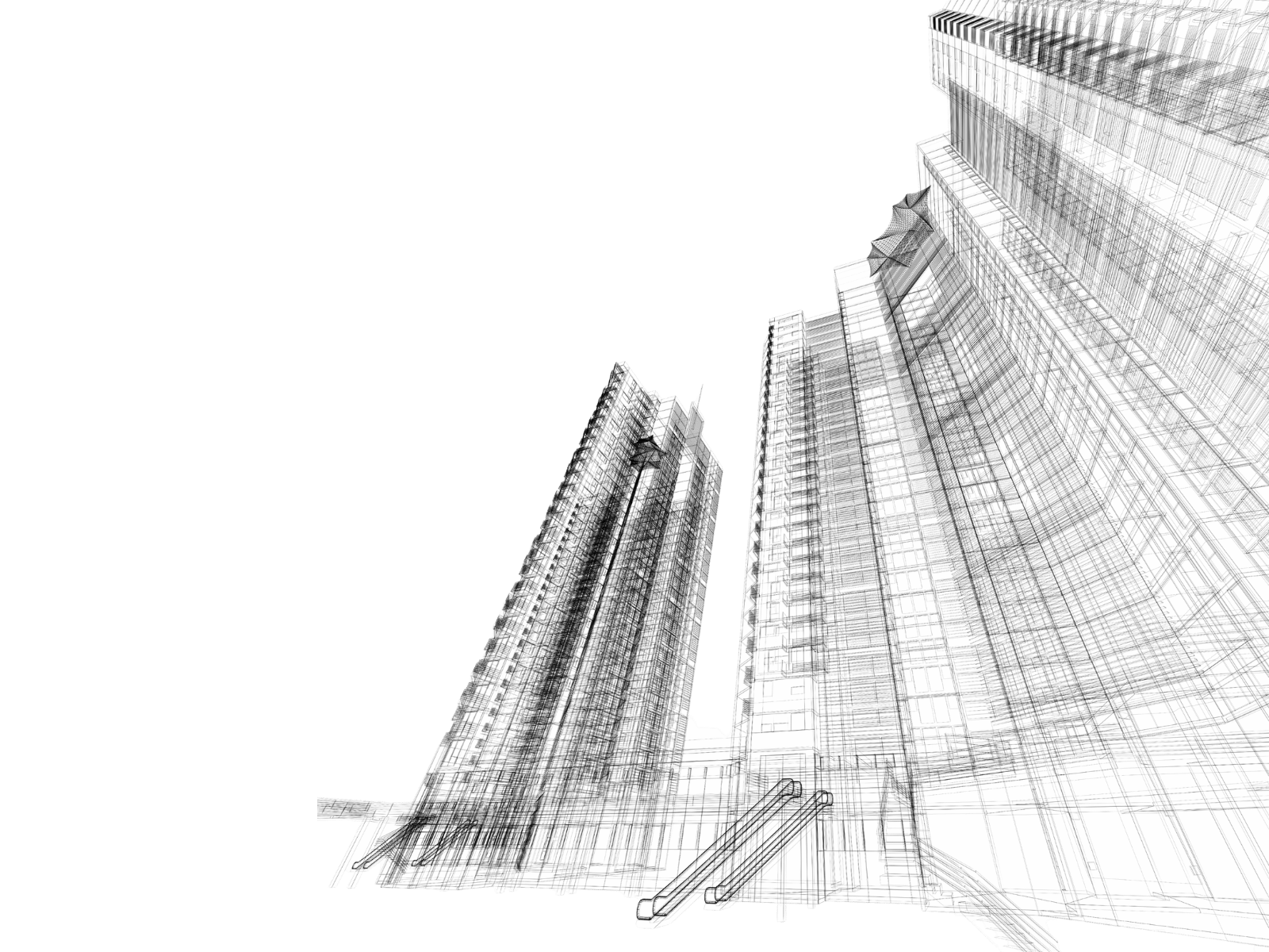 Architectural sketch of a development concept