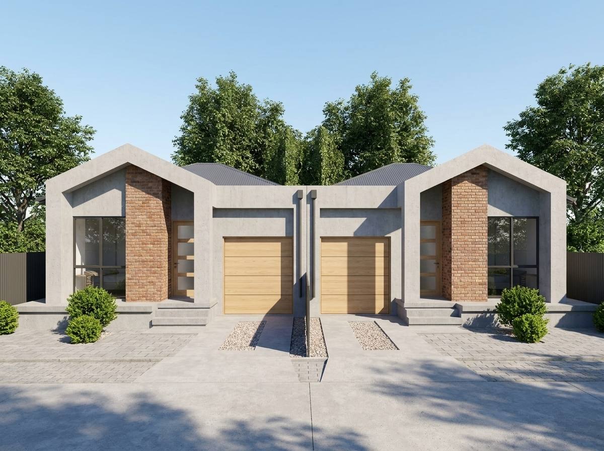 Modbury Heights residential development featuring a modern Torrens Title semi-detached dwelling.
