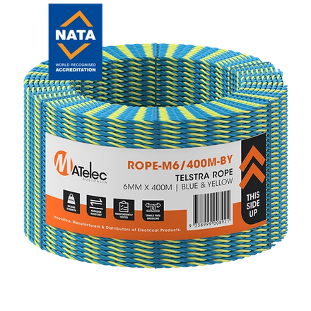 6mm 400m Blue & Yellow Telstra Rope