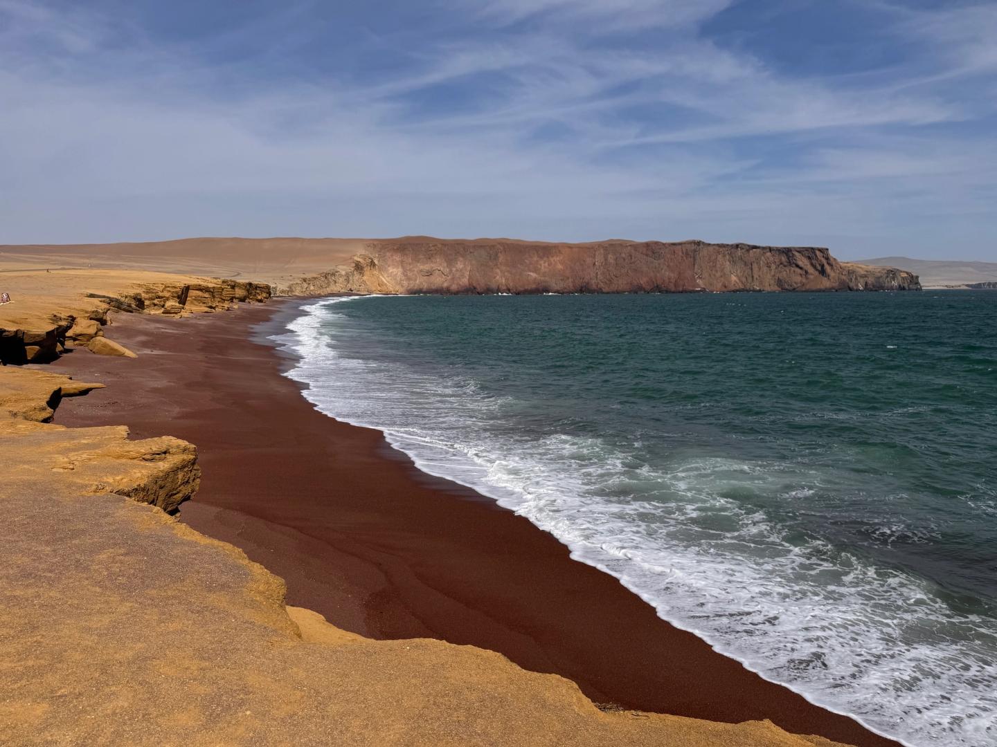 Playa Roja on the Paracas coast.