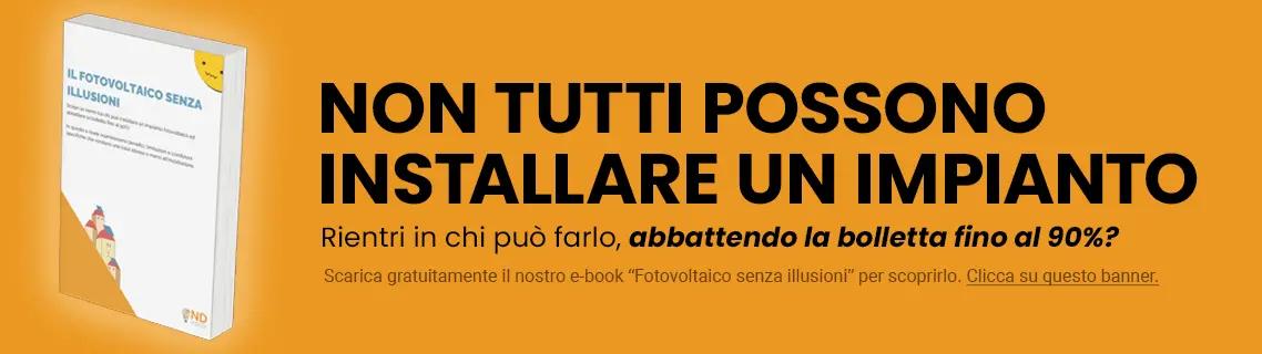 Un banner che rimanda ad un freebie (in questo caso un e-book), fatto con lo scopo di aumentare i clienti e di conseguenza le vendite