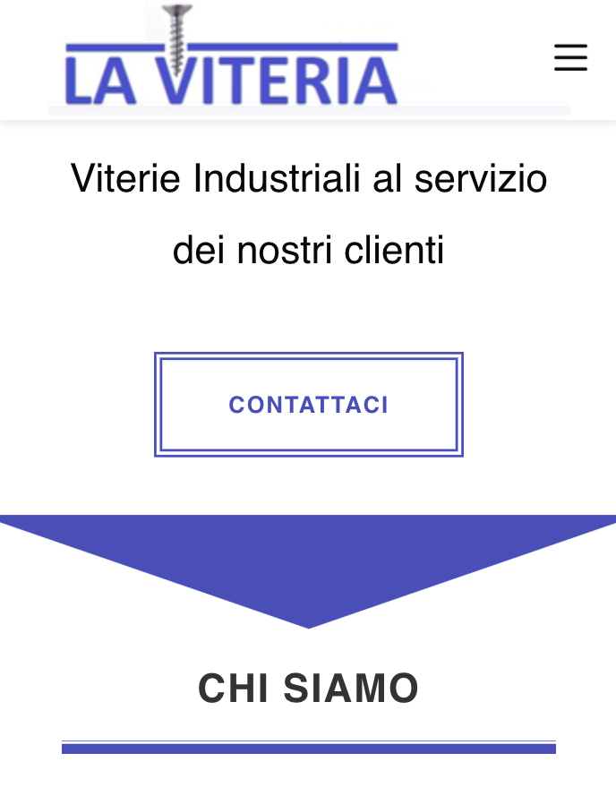 Un sito web in cui una freccia blu, probabilmente utile da pc, diventa eccessivamente ingombrante da mobile.