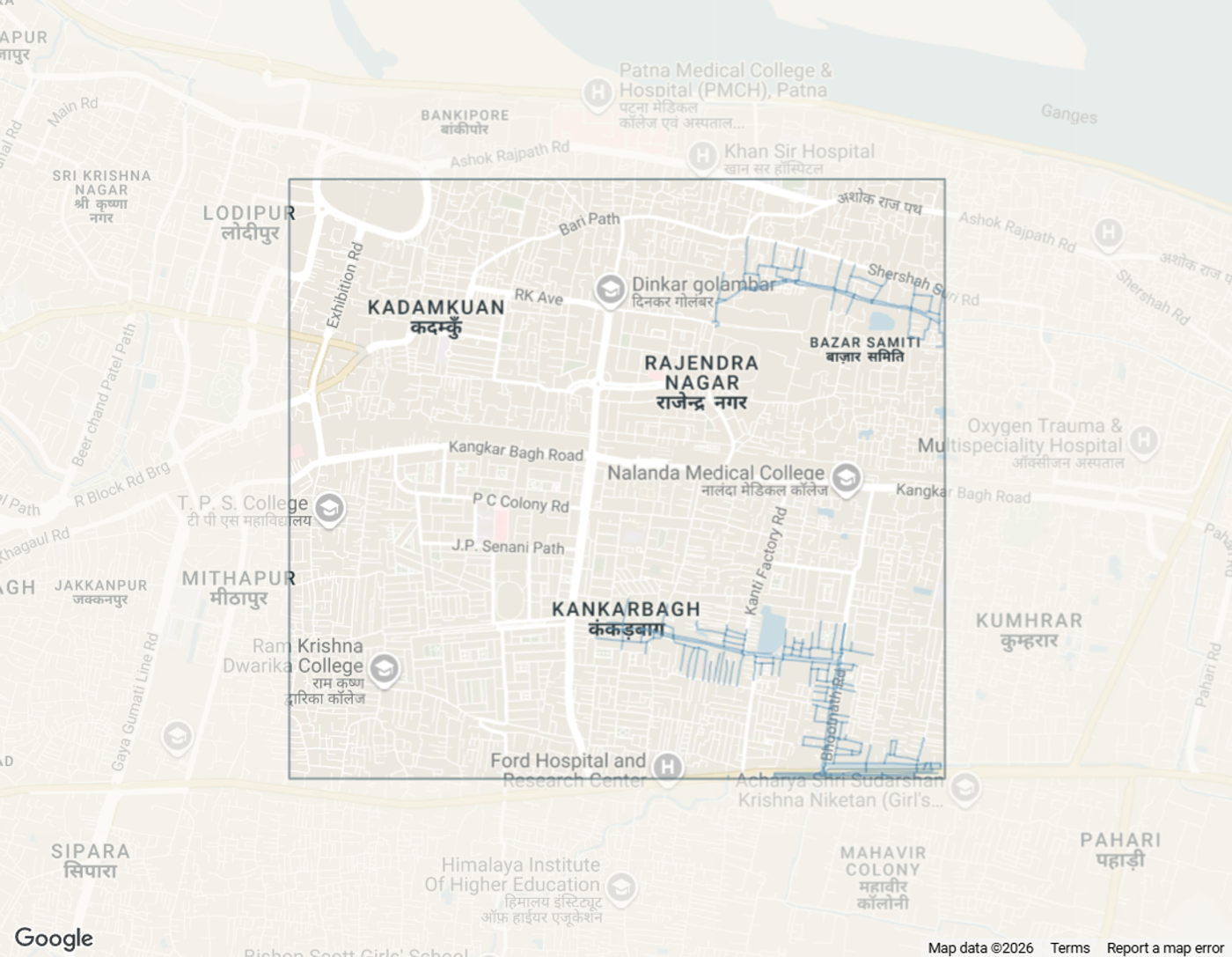 The redesigned map with households, teams, routes and flooded roads