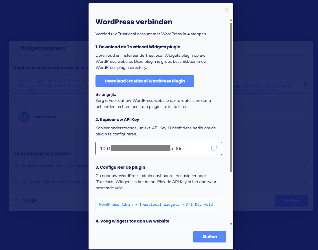 Stap 3.2: Kopieer de API Key