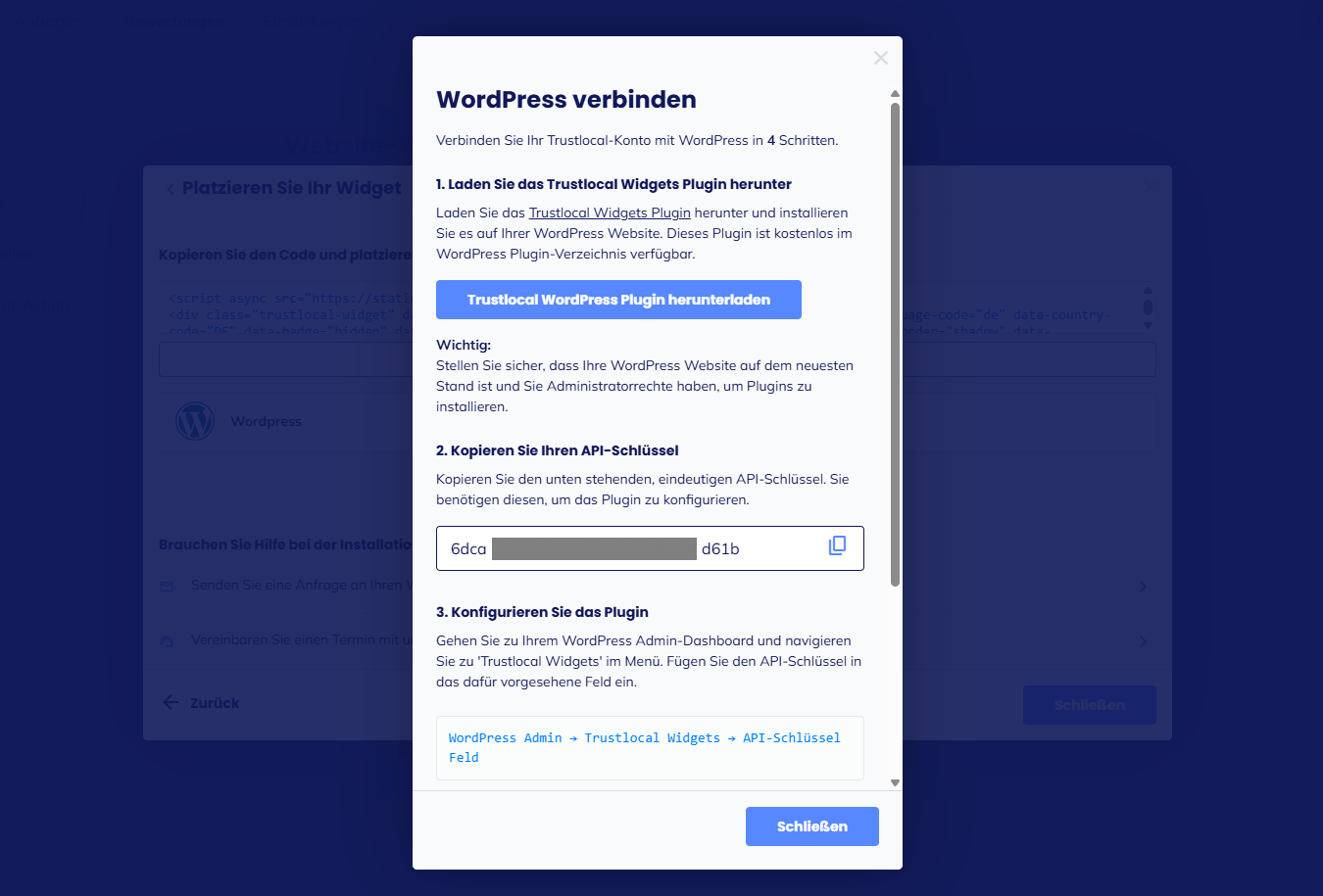 Schritt 3.2: API-Key kopieren