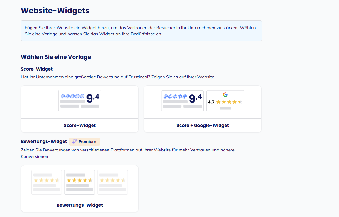 Schritt 1: Widgets auswählen