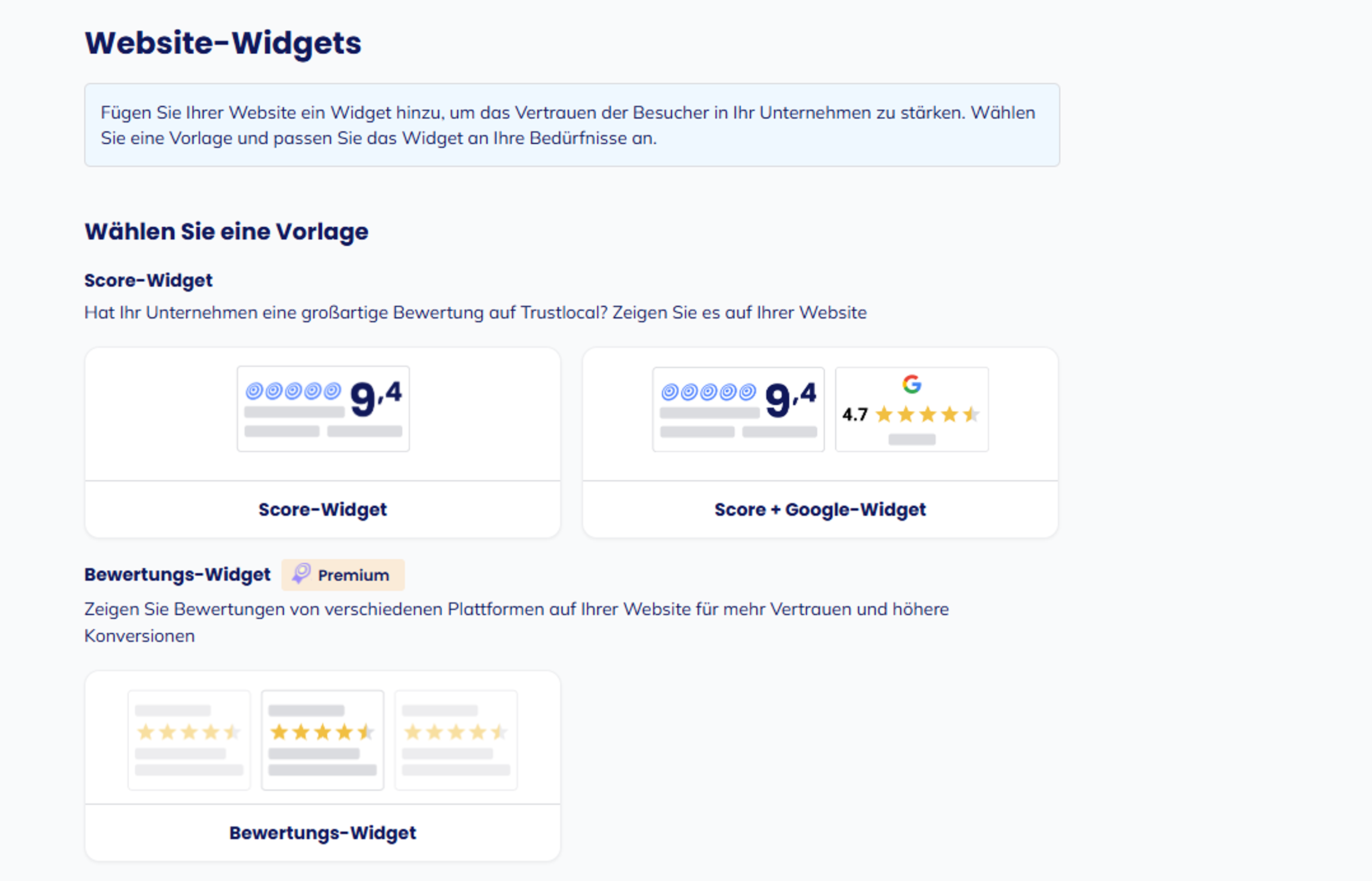 Schritt 1: Widgets auswählen