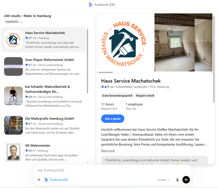 In-App-Launch: Trustlocal bringt lokale Dienstleistersuche als App in ChatGPT