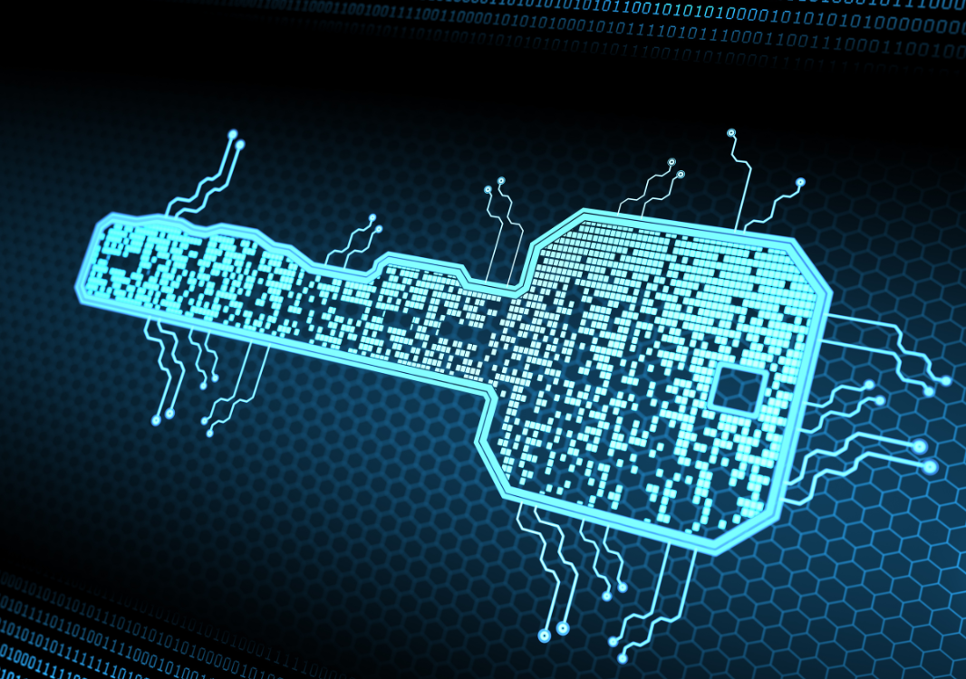 illustrasjon av elektronisk sikkerhet gjennom digital nøkkel