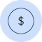 Magnification and money icon