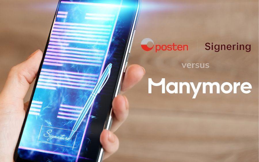 Posten signering logo og manymore logo