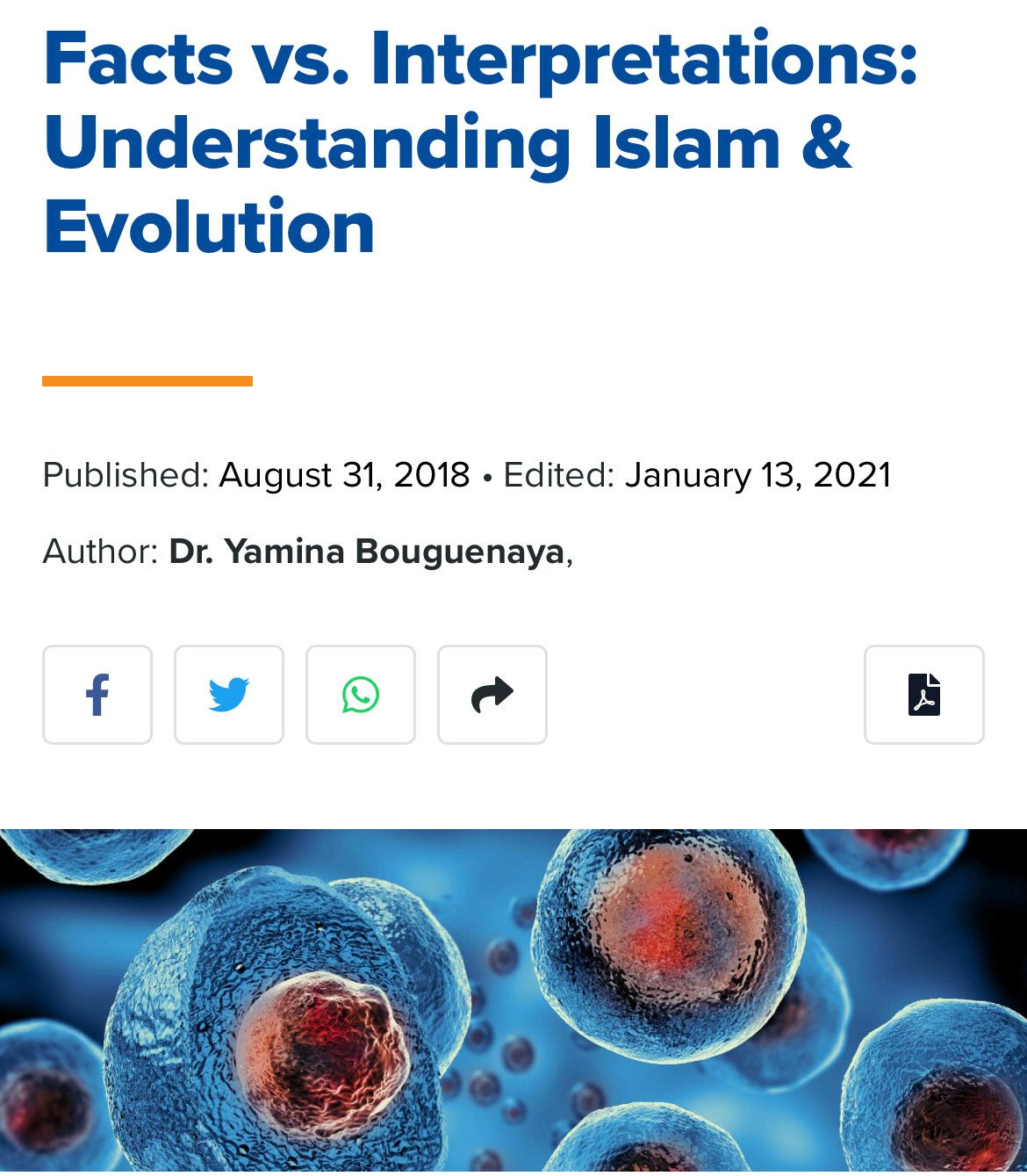 Yaqeen Institute Research: Is Evolution Compatible with Islam?