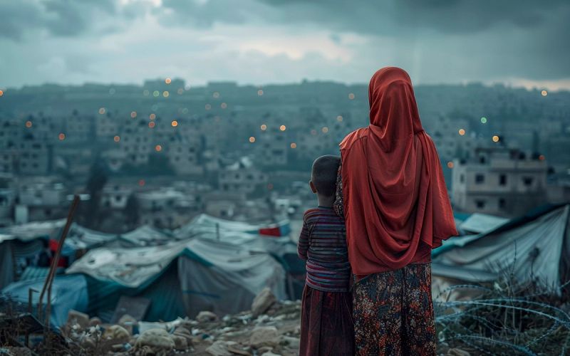 Photorealistic refugee camp