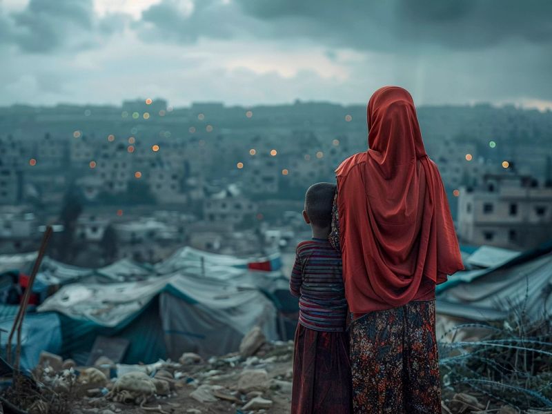 Photorealistic refugee camp