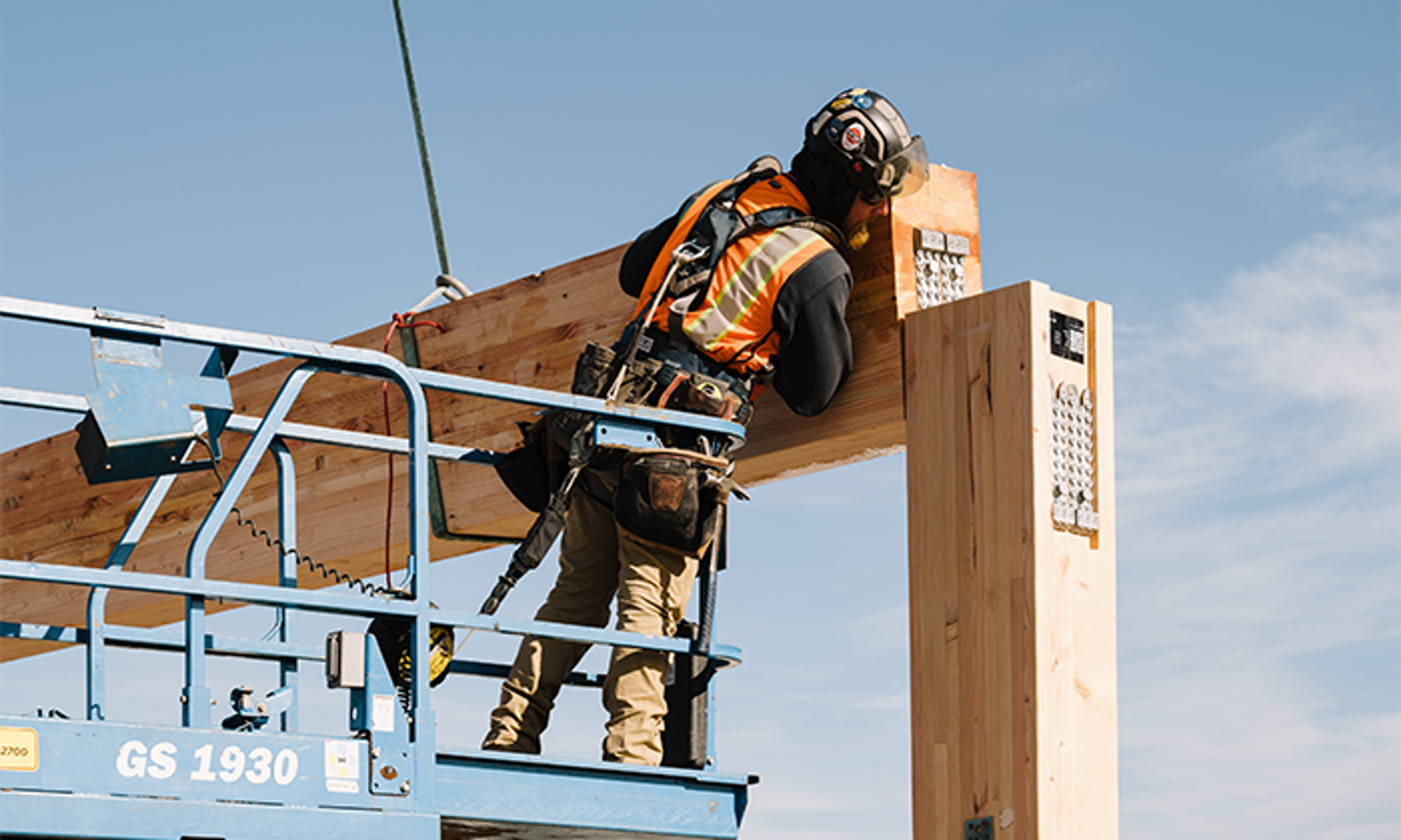 Person assembling a structure