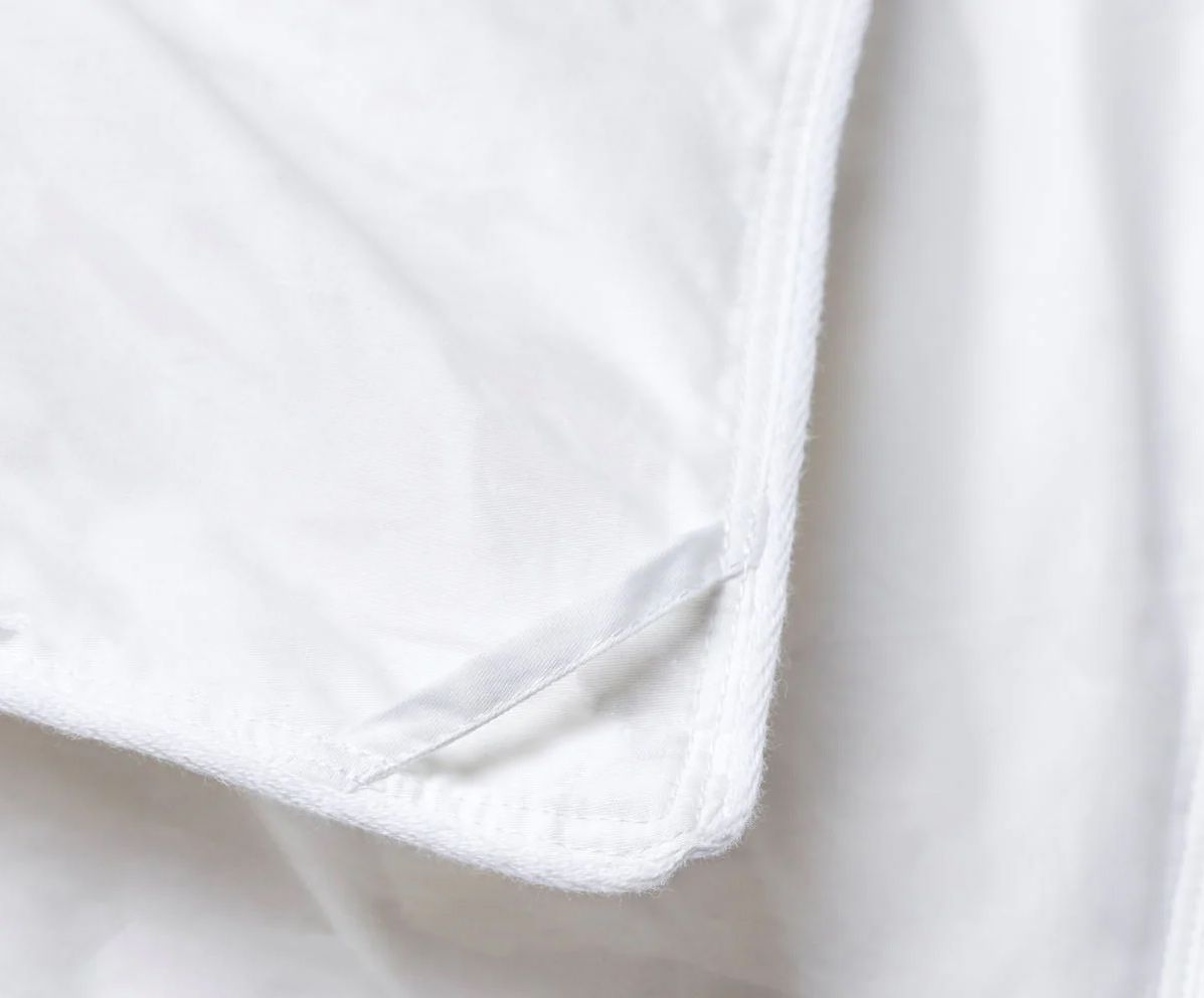 White Down Comforter, showing corner loops