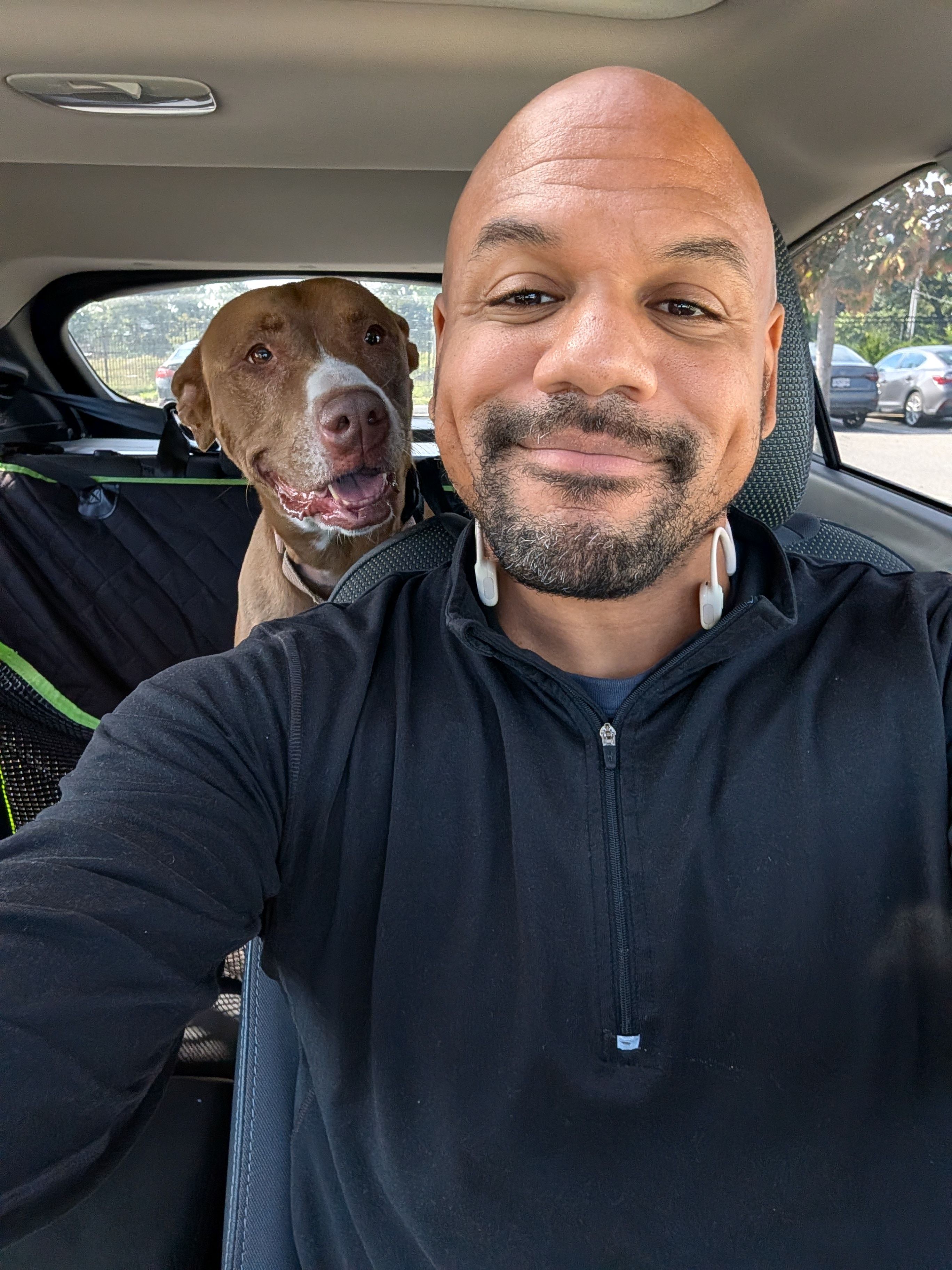 Ken with a foster dog