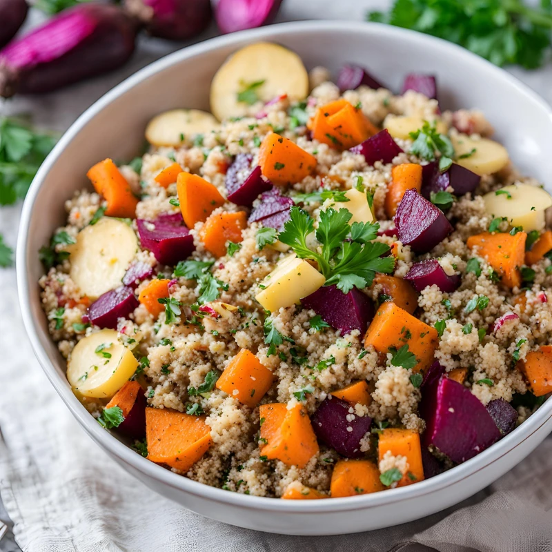 Salat med quinoa, rødbeder og grønkål