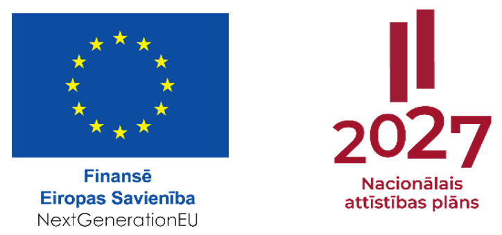 Eiropas Savienības logotips, NextGenerationEU un Nacionālais attīstības plāns 2027