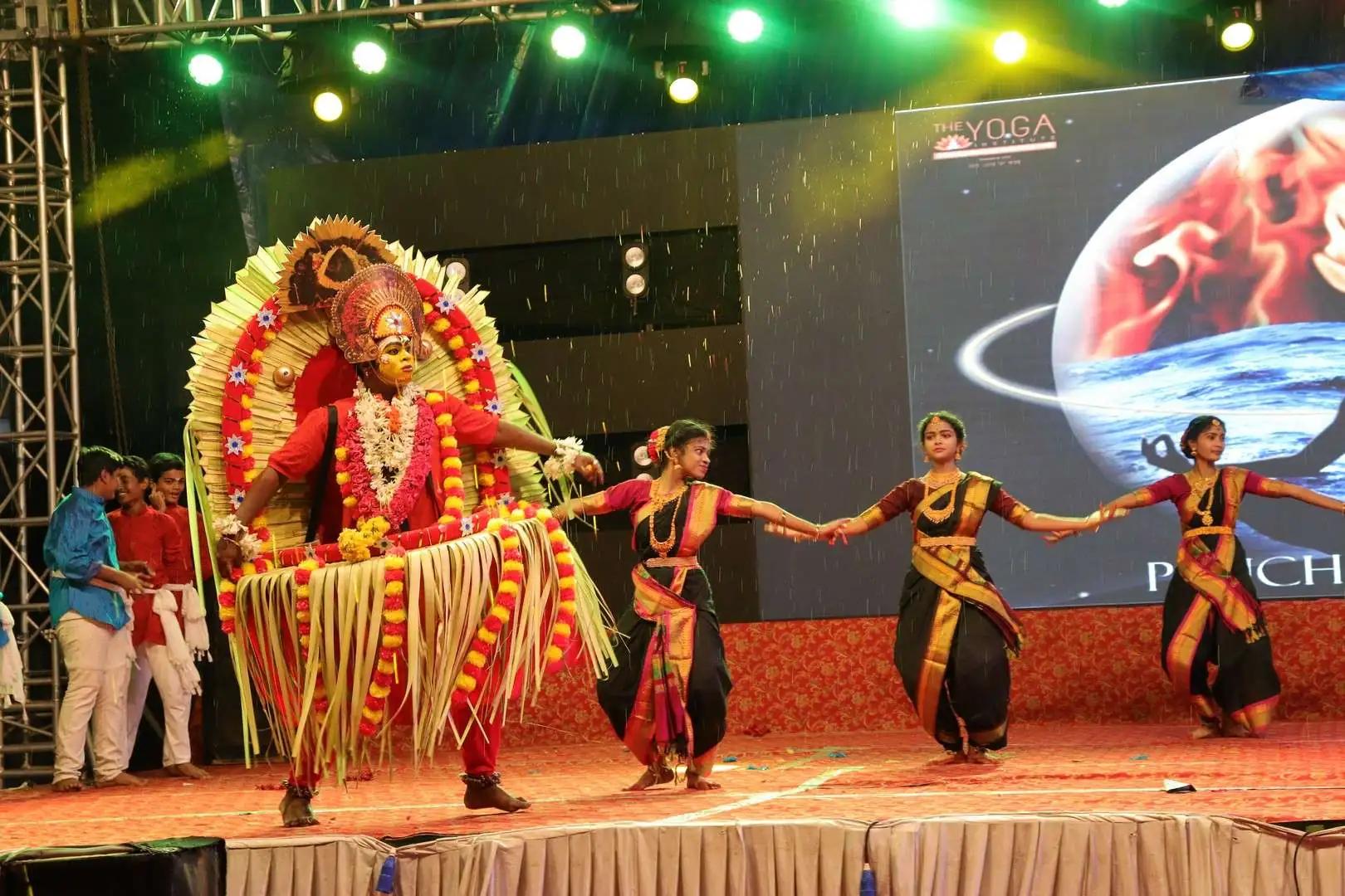 Students performing on stage during their school’s 43rd annual day celebration.