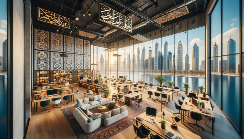Imaginary co-working space in Dubai