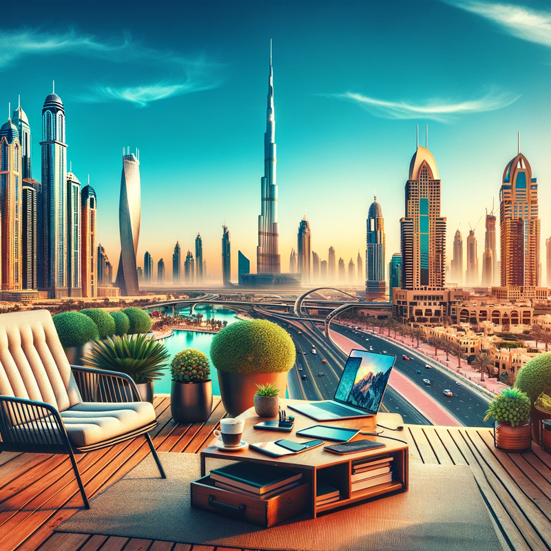 A modern, spacious café in Dubai, ideal for remote work