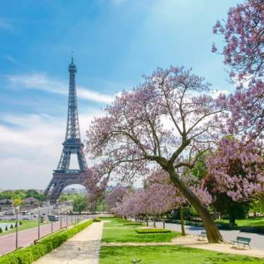 Eiffel tower in Paris in the spring 