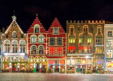 Bruges Christmas markets street scene