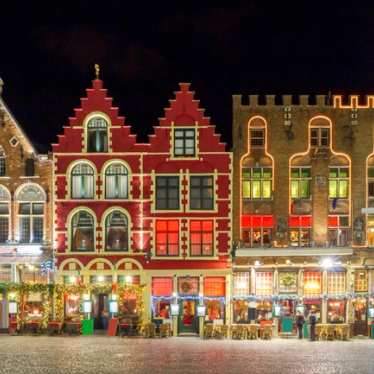 Bruges Christmas markets street scene