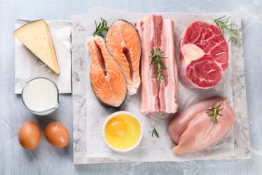 Foods high in animal protein - meat and diary products