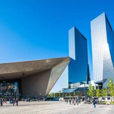 Outside of the Rotterdam Centraal station.